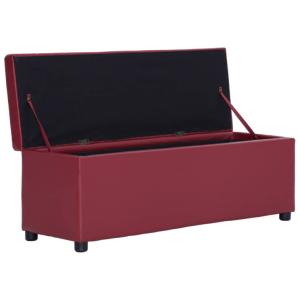 Banc coffre de rangement, 120 cm, rouge/bordeaux
