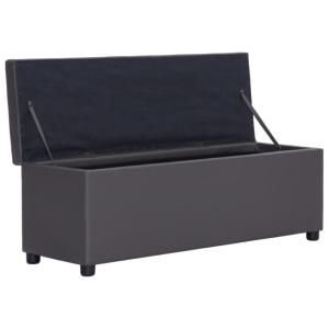 Banc banquette coffre de rangement, 120 cm, gris