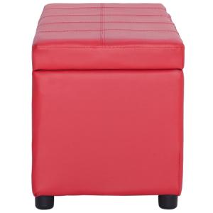 Banquette coffre de rangement, 120 cm, rouge