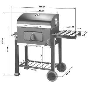 BARBECUE charbon de bois, multifonctionnel