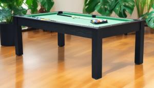 BILLARD anglais/français/ping-pong, NOIR, avec plateau table, 215 cm