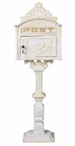 Boîte aux lettres en véritable fonte vintage sur pied – Modèle antique 32 kg