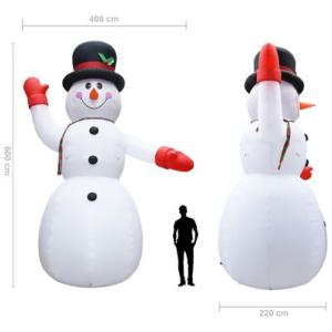 BONHOMME de neige lumineux, autogonflant, XXL, 6 mètres de hauteur