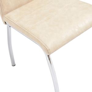 CHAISES salle à manger, similicuir beige, lot de  6