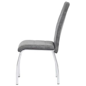 CHAISES salle à manger, similicuir gris, lot de  4