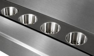 CHEMINEE bio-éthanol  en INOX POLI, 180 cm, 9 brûleurs 