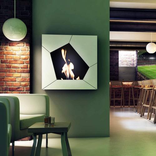 Cheminée Bioéthanol Murale Design ORVANE Blanche 3,5 kW – Acier Inoxydable