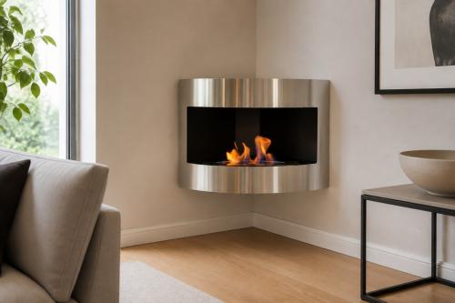 Cheminée bioéthanol d’angle MERCURE – Murale – 2,25 kW, 3 coloris