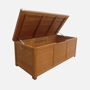 COFFRE / BANC de rangement en bois exotique, 125 cm