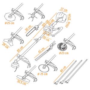 DEBROUSSAILLEUSE, 5 Cv, 65 cc, multifonctions 9 en 1