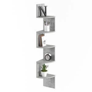 ETAGERE d'angle, 125 cm, gris béton