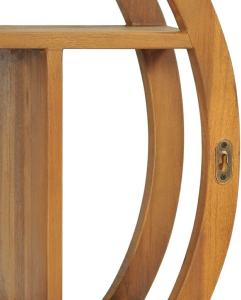 ETAGERE bibliothèque murale design, 60 cm, bois de teck massif