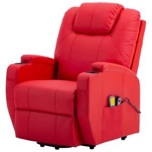 FAUTEUIL massant et chauffant, électrique en cuir rouge, modèle REDCOOL1