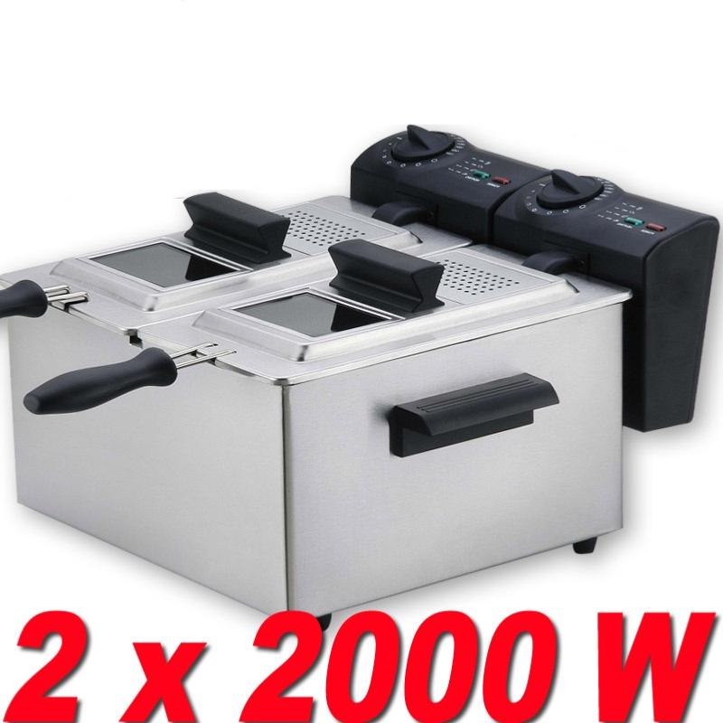 Friteuse professionnelle 2x12,5 litres puissance 2 x 4500 W acier  inoxydable haute qualité