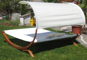 HAMAC TRANSAT de jardin, 2 personnes + pare-soleil - 2 teintes