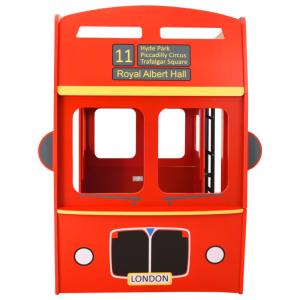 Lits superposés enfant, décor bus anglais, sommier 200 x 90 cm