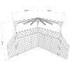 PERGOLA d'angle en bois, 260 x 260 x 225 cm, avec panneaux