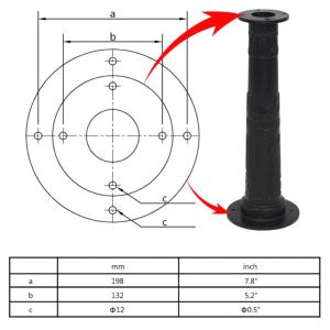 POMPE à eau manuelle de jardin en fonte noir, avec socle