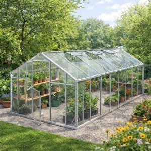 Serre de jardin XXL 18,5 m² – Aluminium renforcé & polycarbonate 6 mm 6 mm, 640 x 290 cm