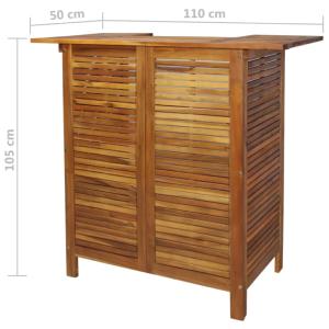 Ensemble bar avec 2 tabourets, en acacia massif