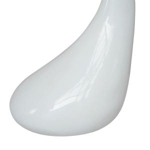 TABLE basse en verre trempé fibre de verre, blanc brillant