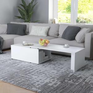 TABLE basse 150 cm, coulissante en bois, blanche