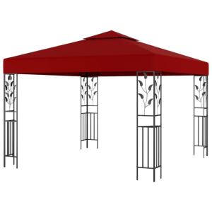 TONNELLE, gloriette de jardin 3 x 3 m, toit rouge