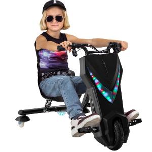 TROTTINETTE DRIFT électrique 250 W, noir, avec LEDS, pour enfant