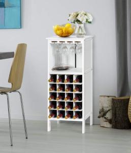 MEUBLE rangement bouteilles, bois massif blanc