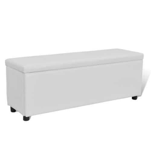 Banc banquette coffre de rangement, blanc