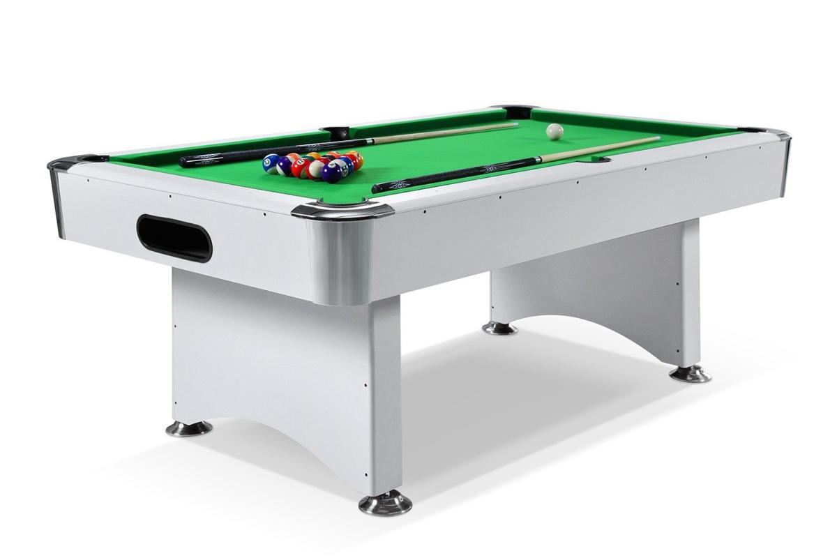 table BILLARD blanc 7Ft, complet, 3 couleurs tapis au choix