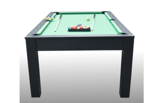 BILLARD anglais/français/ping-pong, NOIR, avec plateau table, 215 cm