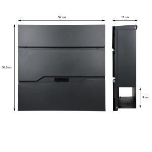 Boîte aux lettres inox, sur pieds de 170 cm, anthracite