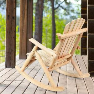 ROCKING-CHAIR en rondins de pin massif naturel