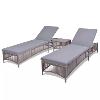 CHAISES LONGUES DUO en résine tressée, gris