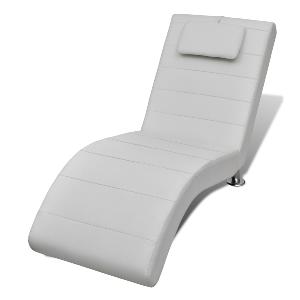 CHAISE longue cuir, avec appui-tête, 2 coloris 