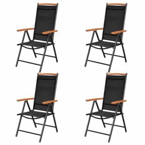 CHAISES jardin pliantes en  aluminium/composite, lot de 4