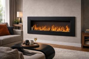 Cheminée bio-éthanol murale FIREPLUS – 165 cm – 2 brûleurs – Design premium