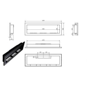 CHEMINEE ETHANOL Luxe, inox, 120 cm, modèle MISSOURI