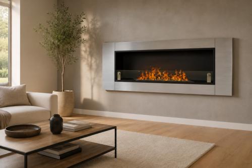 Cheminée bioéthanol murale HORIZON – 136 cm – 8 kW – 3 coloris