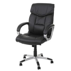 FAUTEUIL BUREAU,  cuir noir, 6 points de massage