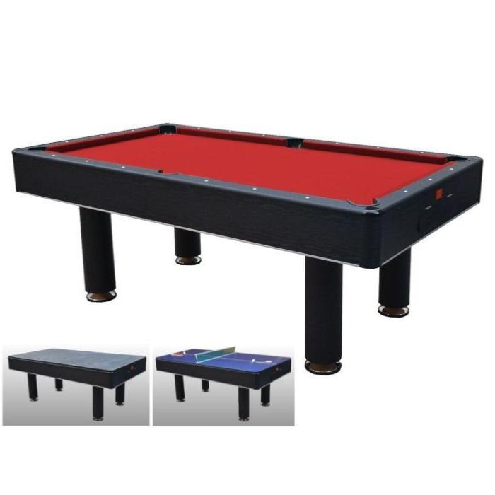 Table à Manger Transformable en Billard 6FT Bois et Pieds Noirs -  Multifonction, Design Élégant