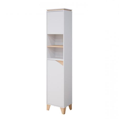 Meuble colonne 192 cm sur pieds ,blanc, gamme ELEGANT