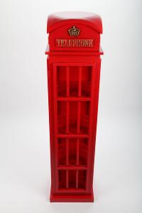 Meuble design cabine téléphonique range CD, 130 cm, bois massif