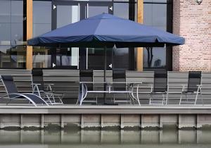 PARASOL 500 cm en aluminium, toile bleu