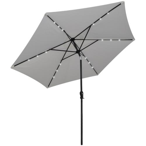 PARASOL Lumineux à LED solaires inclinable, 300 cm, 2 coloris