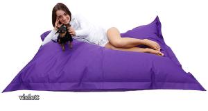 POUF GEANT 200x145 cm, violet, avec remplissage