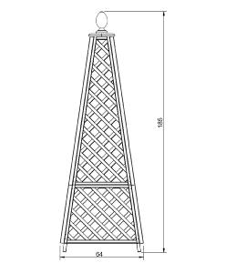 Obélisque treillage en bois de mélèze pour plantes grimpantes, 185 cm
