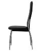 CHAISES salle à manger, simili cuir noir, lot de 4 pièces