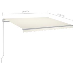 STORE BANNE 6 x 3.5 m, manuel, éclairage LED, toile crème